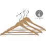 The Great American Hanger Company Wood Suit Hanger w/Solid Wood Bar, Boxes of 100 Space Saving 17 Inch Flat Wooden Hangers w/Natural Finish & Chrome Swivel Hook & Notches for Shirt Dress or Pants