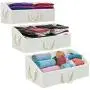 Sorbus Storage Bins [3-Pack] Fabric Storage Baskets, Foldable Closet Organizer Trapezoid Storage Boxes (Beige)