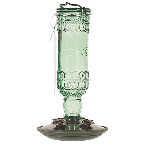 Perky-Pet 8108-2 Green Antique Bottle 10-Ounce Glass Hummingbird Feeder