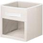 mDesign Soft Fabric Closet Storage Organizer Cube Bin Boxes with Easy-View Front Window, Handle - for Child/Kids Room, Nursery, Playroom, Furniture Unit, Shelf - 11" High, 2 Pack - Cream/White