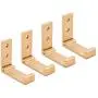Pack of 4, Foldable Wall Mount Hanging Hooks, Aluminum Cloth Hanger, Headset Wall Hanger, Aluminum Wallmount Hook, Hold Up to 20kg with Screws (Golden)