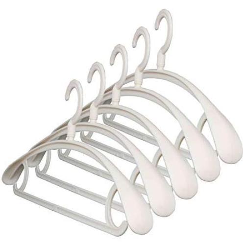 Plastic Clothes Hanger, Extra Thick Plastic Wide Shoulder Adult 360 Degrees Rotate Slip Resistant Standard Clothing Hanger Ideal for Everyday Use Beige 20 Pack