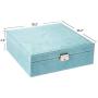 KLOUD City Two-Layer lint Jewelry Boxes Organizer Display Storage case with Lock (Blue)