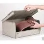 mDesign Fabric Large Storage Boxes Bin with Clear Window and Hinged Lid - Holder for Mens and Womens Dress Shoes, Boots, Pumps, Sandals, Flats - Modern Closet Organizer Solution - 2 Pack - Linen/Tan mDesign Fabric Large Storage Boxes Bin with Clear Window and Hinged Lid - Holder for Mens and Womens Dress Shoes, Boots, Pumps, Sandals, Flats - Modern Closet Organizer Solution - 2 Pack - Linen/Tan