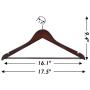 StorageWorks 20-Pack High Grade Solid Wooden Suit Hangers, Men Women Hangers for Shelves Office, Retro Finish