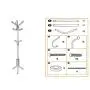 DUIHIDD Clothes Hangers Coat Rack Aluminum Stand-up Hanger for Bedroom Living Room Cloakroom 40cm × 172cm (Color : White)