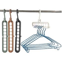 10pcs Random Color Magic Multi-Port Support Hangers for Clothes Drying Rack Multifunction Plastic Clothes Rack Drying Hanger Storage Hangers