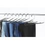 Jeronic 20 Pack Slack Pant Hangers Trousers Jean Hangers, Open Ended Pants Easy Slide Organizers, Chrome and Black Friction