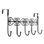 Youdepot Over The Door 5 Hanger Rack - Decorative Metal Hanger Holder for Home Office Use (Black)