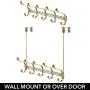 mDesign Decorative Over Door or Wall Mount 10 Hook Metal Storage Organizer Rack for Coats, Hoodies, Hats, Scarves, Purses, Leashes, Bath Towels & Robes - Soft Brass mDesign Decorative Over Door or Wall Mount 10 Hook Metal Storage Organizer Rack for Coats, Hoodies, Hats, Scarves, Purses, Leashes, Bath Towels & Robes - Soft Brass