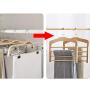 HJYPYJ Magic Hanger,180?? Rotate Multifunction Folding Hangers,Wood 4-Layer Pants Rack Hanger,Space-Saving Organizer Hangers, Durable/Retro Color / 1 pcs