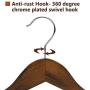 JS HANGER Solid Wooden Extra-Wide Shoulder Suit/Coat Hangers, Retro Finish, 6-Pack