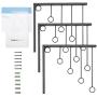 Kernorv Wall Clothing Rack, Wall Garment Racks 5 Rings Hanging Clothing Garment Rack (Set of 3, Black)
