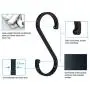 ACMETOP S Hooks, 12 Pack Aluminum S Shaped Hooks, Matte Finish S Hooks for Hanging Pots and Pans, Plants, Coffee Cups, Clothes, Towels in Kitchen, Bedroom, Bathroom, Office and Garden（Matte Black）