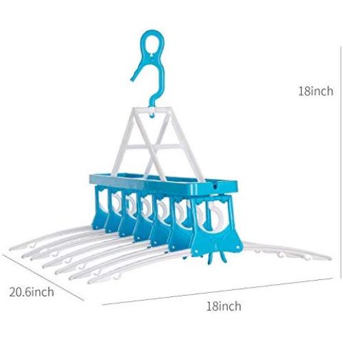 XPXKJ Multi-Functional Collapsible Hangers Space Saving 360 Degree Swivel Hook Strong Durable Clothes Hangers Hold Up-to 50 Lbs (Blue White, 7) XPXKJ Multi-Functional Collapsible Hangers Space Saving 360 Degree Swivel Hook Strong Durable Clothes Hangers Hold Up-to 50 Lbs (Blue White, 7)
