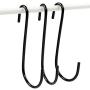 HongWay 18 Pack Heavy Duty S Hooks Black S Shaped Hooks Hanging Hangers Hooks for Pan, Pot, Coat, Bag, Plants Kitchen, Bathroom, Bedroom and Office(18 Pack/S Hook/Black/4'')