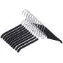 JS HANGER Coat Hangers, Metal Suit Hangers with Non-Slip Foam Coating, Space Saving Add On Hooks - Black, Set of 10 JS HANGER Coat Hangers, Metal Suit Hangers with Non-Slip Foam Coating, Space Saving Add On Hooks - Black, Set of 10