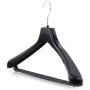 HANGERWORLD 5 Black 17.8inch Plastic Coat Clothes Garment Pant Skirt Bar Hangers 1.96inch Shoulder Support