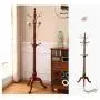 XIAOLONG Retro Clothes Rack Elegant Hat Coat Rack Coat Stand Classic Wooden Clothes Tree Modern Floor Hanger Living Room Office Bedroom (Color : Walnut Color)