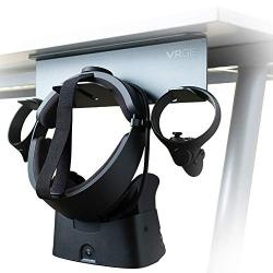 VRGE Universal VR Under Desk Mount Storage Stand - For Oculus Rift, Rift S, Quest, HTC Vive, Vive Pro, Playstation VR, Valve Index and Mixed Reality Headsets