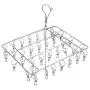SupoRt256 Clothes Clips for Drying Stainless Steel Windproof Clothes Hanger Organizer with 36 Clips for Underwear Bra Socks Gloves Outdoor Airer Drying Hook Rack SupoRt256 Clothes Clips for Drying Stainless Steel Windproof Clothes Hanger Organizer with 36 Clips for Underwear Bra Socks Gloves Outdoor Airer Drying Hook Rack
