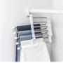 5pcs Random Color 5 Tier Multi-Function Portable Clothes Hanger Pants Racks Trousers Hanger Clothes Storage Drying Hanger Stainless Steel
