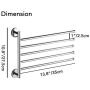 Estrend Swivel Towel Rack Heavy Duty Brass Wall Mounted Swing Towel Bar Holder for Bathroom 5-Arm