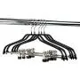 MAWA by Reston Lloyd Silhouette Model 40/FK Metal Clothing Hanger, Non-Slip Coating with Pant Clips, Black, Pack of 80,