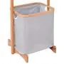 Bamboo Laundry Hamper Garment Hanger Storage Rack Hanging Clothes Household Laundry Clothesline Storage Clothing Closet Racks, Iron, Garment, Apparel, Indoor, Washing Line, Wood, Wooden, Inside