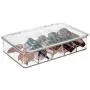 mDesign Plastic Rectangular Stackable Eye Glass Storage Organizer Holder Boxes for Sunglasses, Reading Glasses, Fashion Eye Wear, Accessories - 5 Sections, Hinged Lid - 2 Pack - Clear mDesign Plastic Rectangular Stackable Eye Glass Storage Organizer Holder Boxes for Sunglasses, Reading Glasses, Fashion Eye Wear, Accessories - 5 Sections, Hinged Lid - 2 Pack - Clear