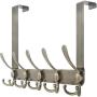 WEBI Over The Door Towel Rack,Over The Door Hook with 5 Triple Hooks for Hanging,Door Hanger Over Door Coat Rack Towel Hanger for Towels,Clothes,Bathroom,Bronze