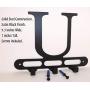 Capital Letter U Monogram Wall Hook Hanger. Satin Black. Solid Steel. Screws Included.