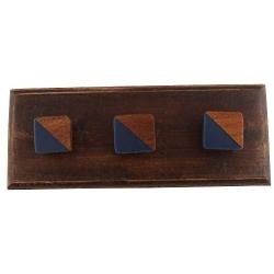 Indianshelf Handmade 1 Artistic Vintage Brown Wooden Square Wall Hooks Hangers/Bathroom Towel Holder