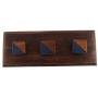 Indianshelf Handmade 1 Artistic Vintage Brown Wooden Square Wall Hooks Hangers/Bathroom Towel Holder