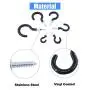 Glarks 100-Pieces 6 Sizes Black Vinyl Coated Cup Hooks Screw-in Ceiling Hooks Screw Hooks Mug Hooks Hangers Assortment Kit for Home and Office Use