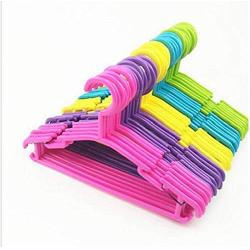 20Pcs Random Color Portable Children Clothes Hanger Toddler Baby Clothes Coat Plastic Hangers Hook Household for Kids Clothing Organizer