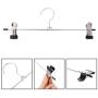 MEIYIN 20 Pcs Stainless Steel Trouser Hanger Rack Coat Pants Skirt Hangers Clothes Stand Holder with 2 Adjustable Non-Slip Clips 28cm