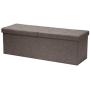 Otto & Ben 45" Storage Folding Toy Boxes Chest with Smart Lift Top Linen Fabric Ottomans Bench Foot Rest for Bedroom and Living Room, Brown