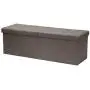 Otto & Ben 45" Storage Folding Toy Boxes Chest with Smart Lift Top Linen Fabric Ottomans Bench Foot Rest for Bedroom and Living Room, Brown Otto & Ben 45" Storage Folding Toy Boxes Chest with Smart Lift Top Linen Fabric Ottomans Bench Foot Rest for Bedroom and Living Room, Brown