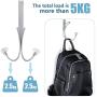 IEOKE Over The Door Hooks, Metal Twin Hook Organizer Rack Door Hangers Cubical Hook for Hanging Bags Backpack Hats Closet Coats Clothing Bathroom Towels (Silver)