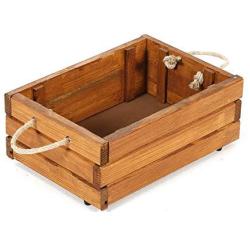 Fold able Organization Rustic Display Storage Wood Box, Mahogany Color (14&quotX20&quotX8”)