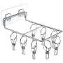 Dsxnklnd Stainless Steel Wall Mount Clothes Hanger Drying Rack with 8/10 Clips for Hat Sock Underwear Glove Dsxnklnd Stainless Steel Wall Mount Clothes Hanger Drying Rack with 8/10 Clips for Hat Sock Underwear Glove