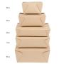 49 OZ 8.5 x 6 x 2 Disposable Paper Take Out Food Containers, Microwaveble Folding Natural Kraft To Go Boxes #2 [50 Pack]