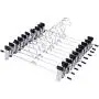 Cabilock Clothes Hanger 10pcs Non-Slip Stainless Steel Hangers Drying Clothes Hanger with Clips for Coat Trouser Pants (Black)