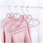 FuLov Plastic Hangers, Pack of 20, Standard Clothing Adult Suit Heart-Shaped, 360 Degree Swivel Hook with Accessory Bar Notches,for Heavy Coats, Jackets, Office Suits,Undergarments,Pink