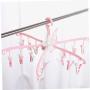 Hanging Clothes Hanger Multifunction Folding Drying Rack with Clip for Home and Travel
