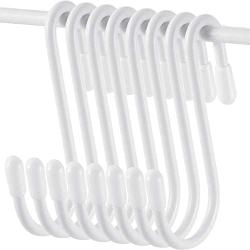 36 Pieces S Shaped Hooks Hanging Heavy Duty S Hooks Hanger for Kitchen, Bathroom, Bedroom, Office, Pan, Coat, Bag, Plants (White,2.4 Inch)