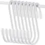 36 Pieces S Shaped Hooks Hanging Heavy Duty S Hooks Hanger for Kitchen, Bathroom, Bedroom, Office, Pan, Coat, Bag, Plants (White,2.4 Inch)