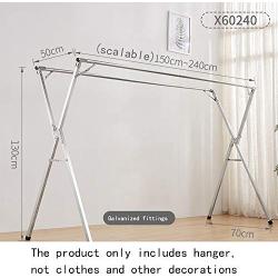 Drying Space Su Foldable Floor Type Clothes Hanger, Household Indoor and Outdoor Balcony Living Room Removable Coat Hanger Multifunctional Shelf Towel Rack