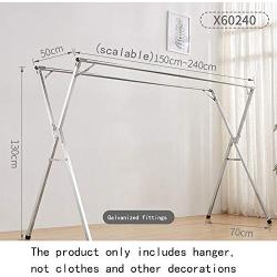 Drying Space Su Foldable Floor Type Clothes Hanger, Household Indoor and Outdoor Balcony Living Room Removable Coat Hanger Multifunctional Shelf Towel Rack